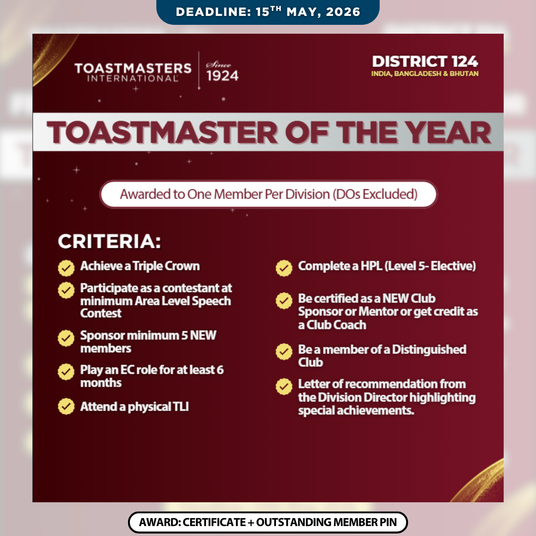 Toastmaster of the Year Award